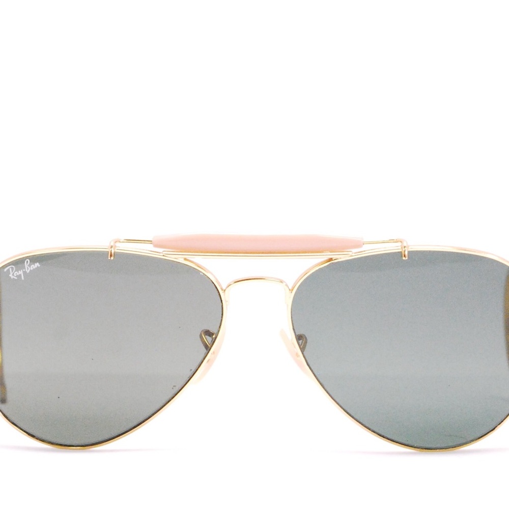 Ray-Ban Gold and Gray Aviator Sunglasses